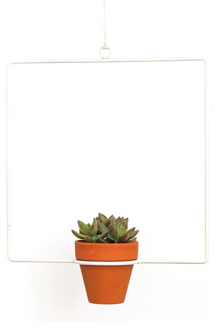 NewMade LA Square Hanging Planter, White