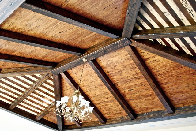 Tongue And Groove Ceiling And Beams Mediterranean Family