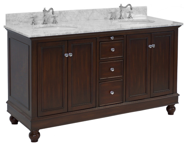 Bella 60 Bathroom Vanity Traditional Vanities And Sink Consoles By Kitchen Bath Collection Houzz - 60 Inch Bathroom Vanity Double Sink With Toe Kick