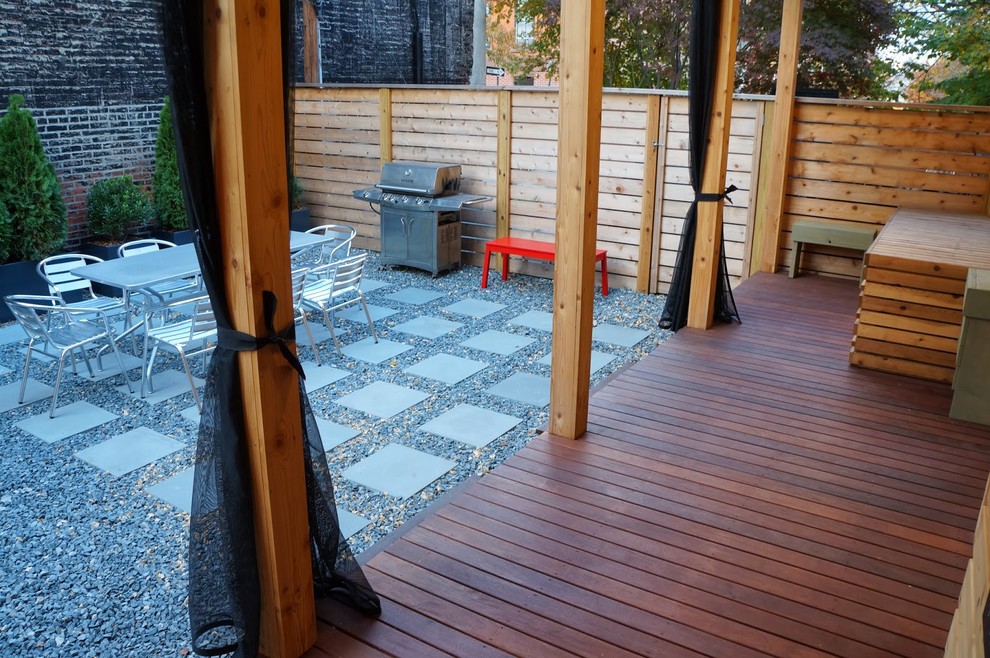 Example of a trendy deck design in New York