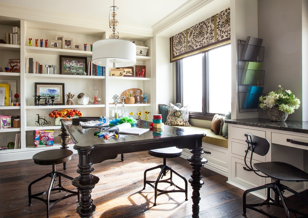 Craft Room Built In Storage ideas - Home office - transitional home office idea in San Diego