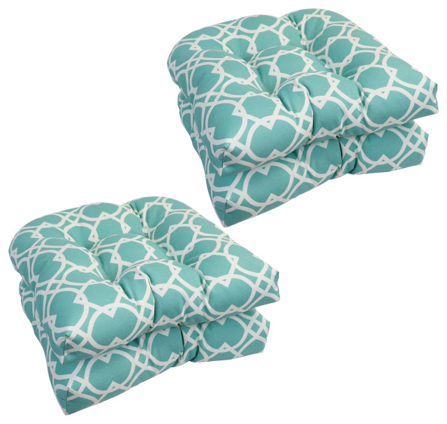 19" UShaped Dining Chair Cushions, Set of 4, Elipse Pool