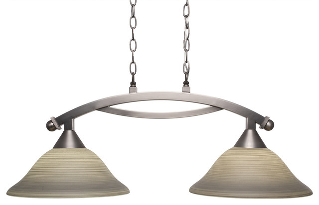 Bow 2 Light Island In Brushed Nickel (872-BN-604)