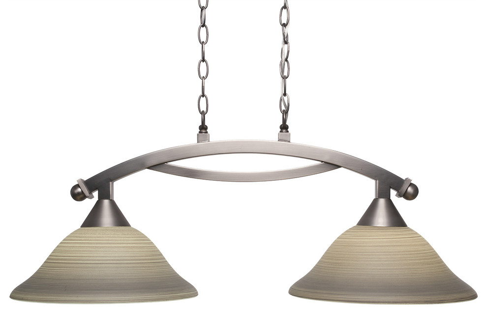 Bow 2 Light Island In Brushed Nickel (872-BN-604)