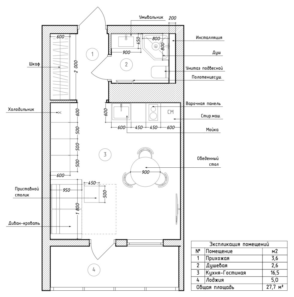 Houzz тур: 24 кв.м — студия с розовой прихожей и видом на Неву | Houzz  Россия