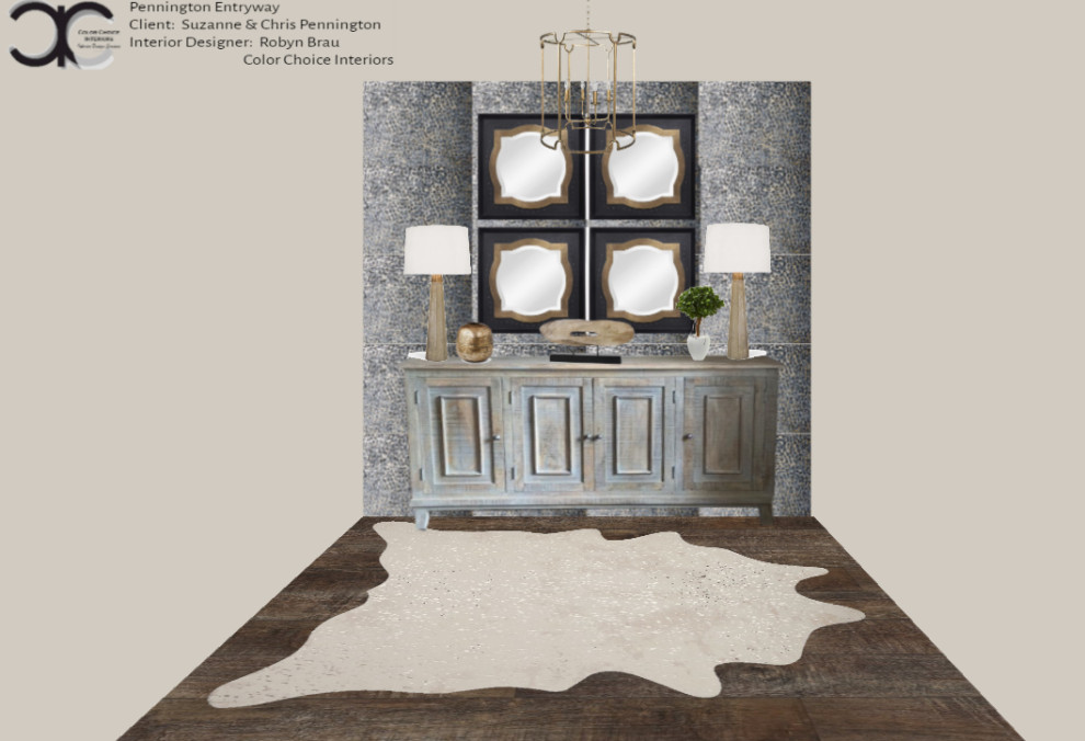 Inspiration for a transitional entryway remodel with beige walls