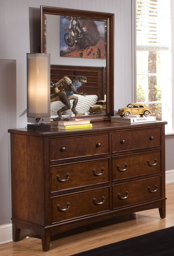 Liberty Chelsea Square Youth Dresser And Mirror Burnished Tobacco