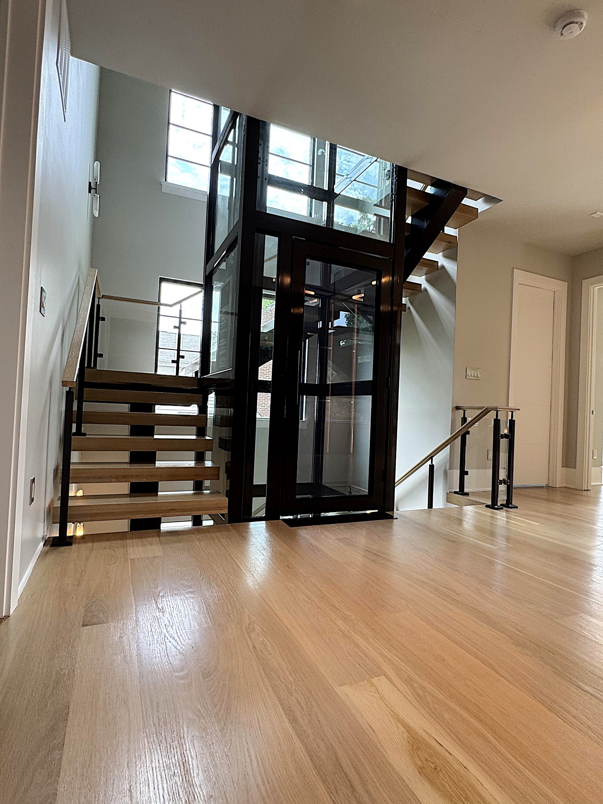136_Modern Mono-Beam Encircling Glass Elevator, Bethesda, MD 20814