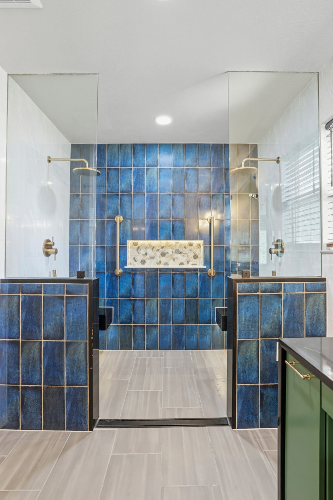 Emerald and Indigo Mosaic Bath