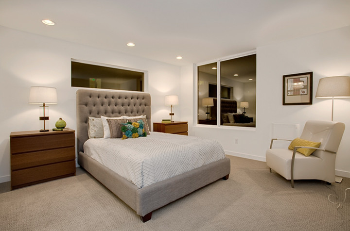 Transitional bedroom in Seattle.