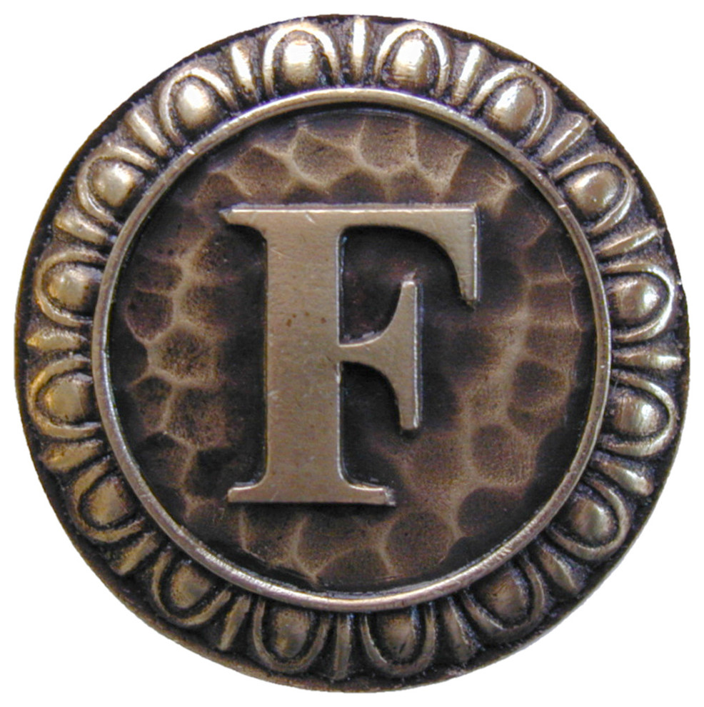 Notting Hill Initial F Knob, Dimensions 13/8" diameter And