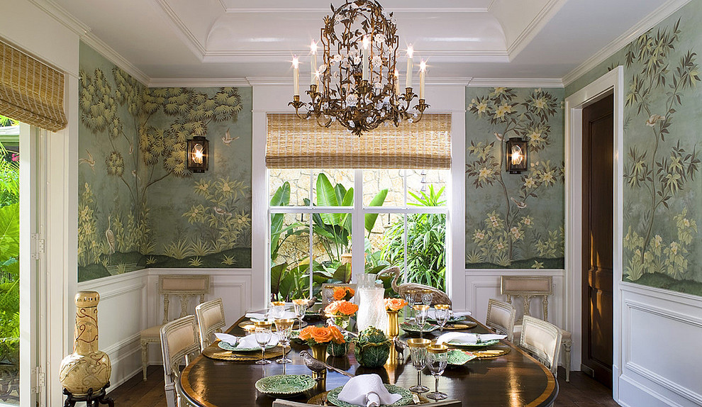 Transitional dining room in Miami.