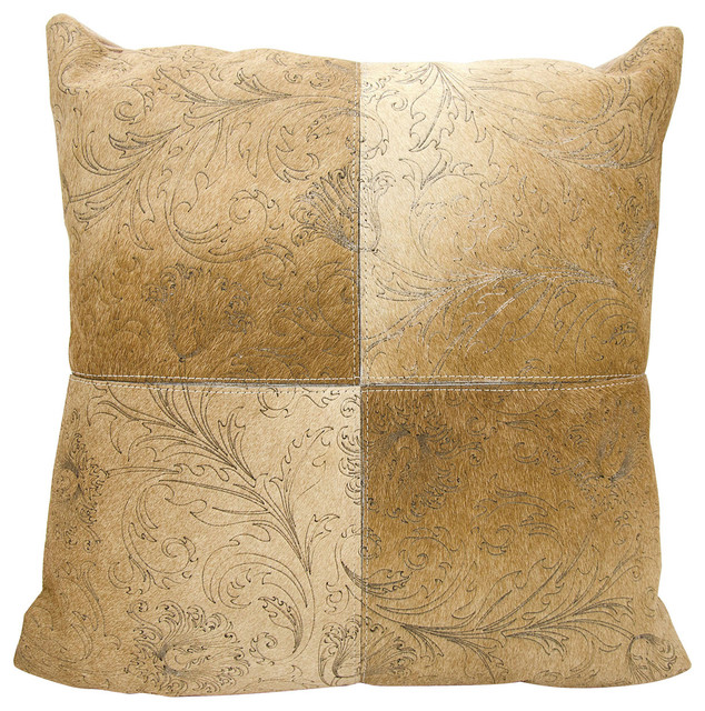 Joseph Abboud Floral 1 Imprint Beige Throw Pillow Contemporary