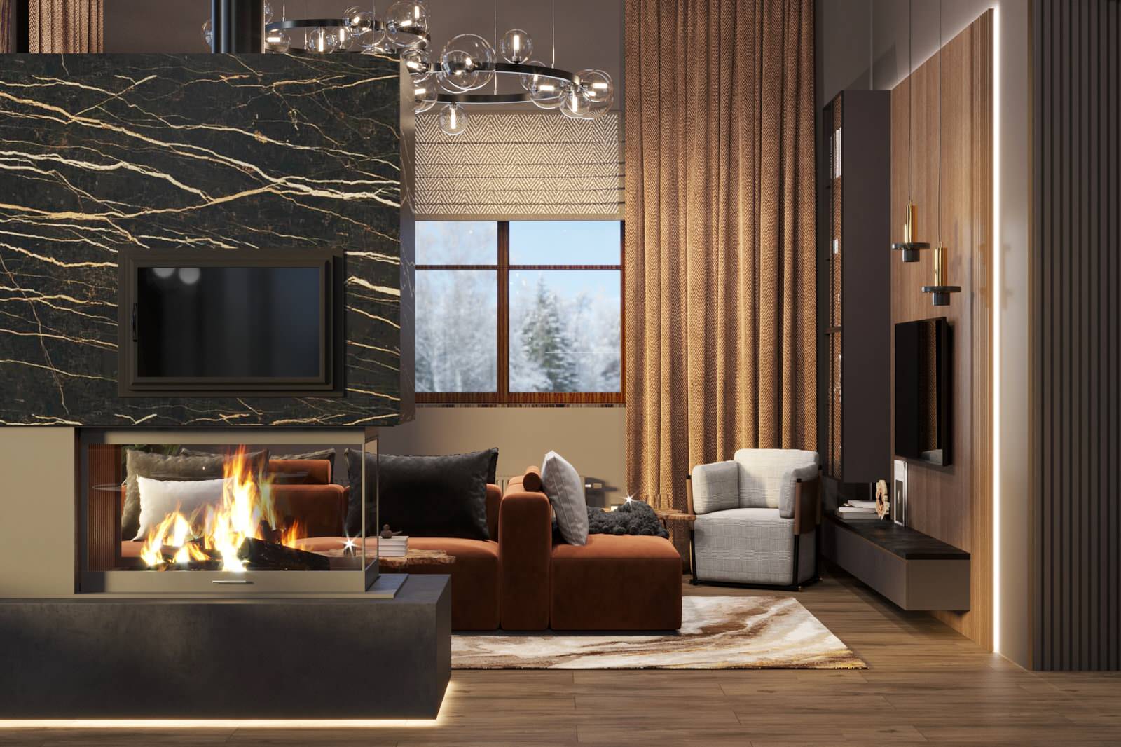 Трехэтажный дом для семьи