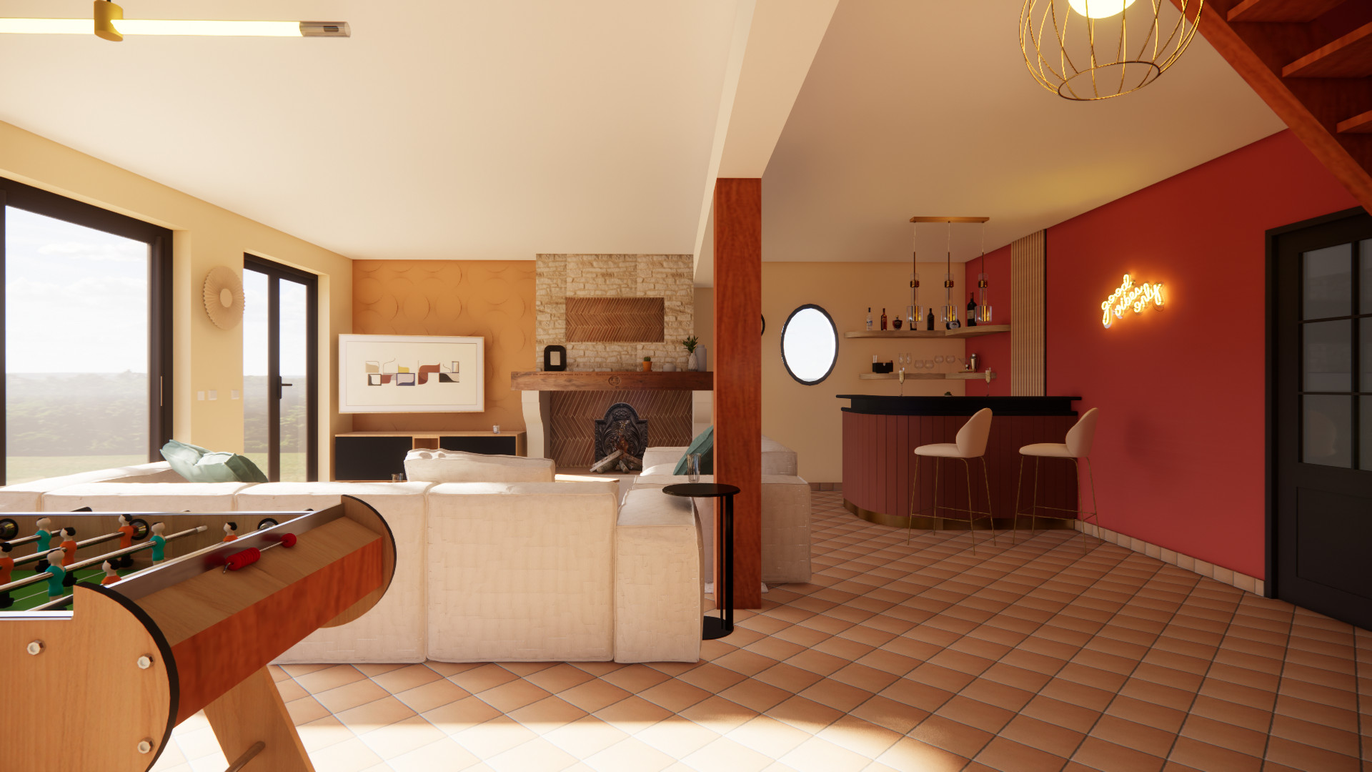 Projet 3D - Aménagement d'un RDC de maison