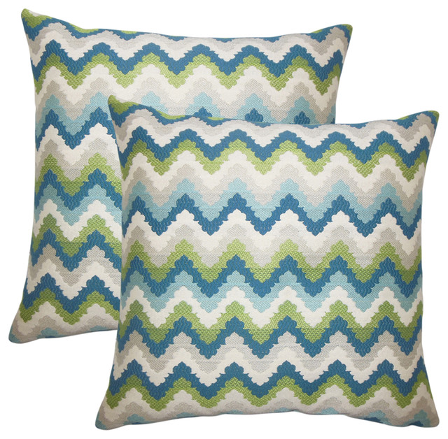 Oya Zigzag Throw Pillows Set Of 2 Contemporary Decorative