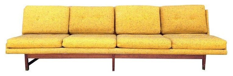 Pre-owned Mid-Century Modern Armless Dux Sofa with Teak Legs