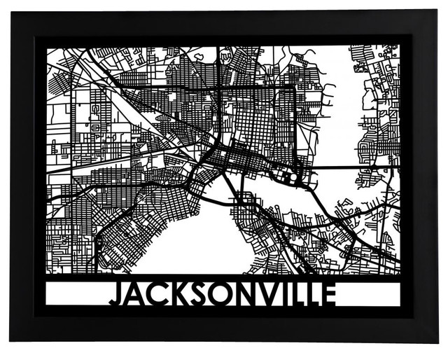 Jacksonville Street Map - Contemporary - Prints And Posters - by Cut ...