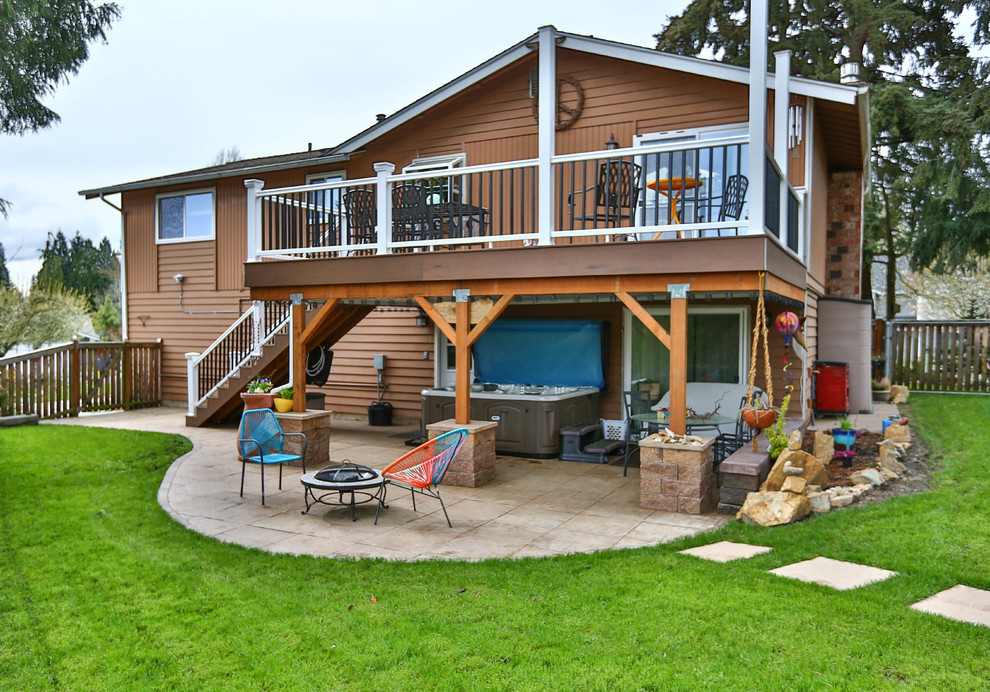 Inspiration for a rustic deck remodel in Seattle