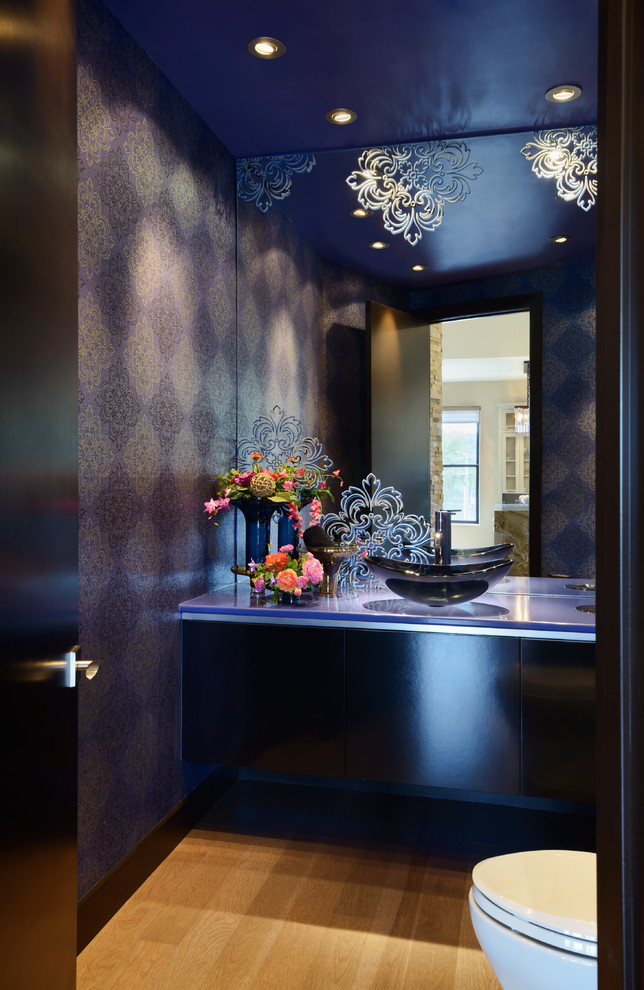 Photo of a contemporary powder room in Minneapolis.