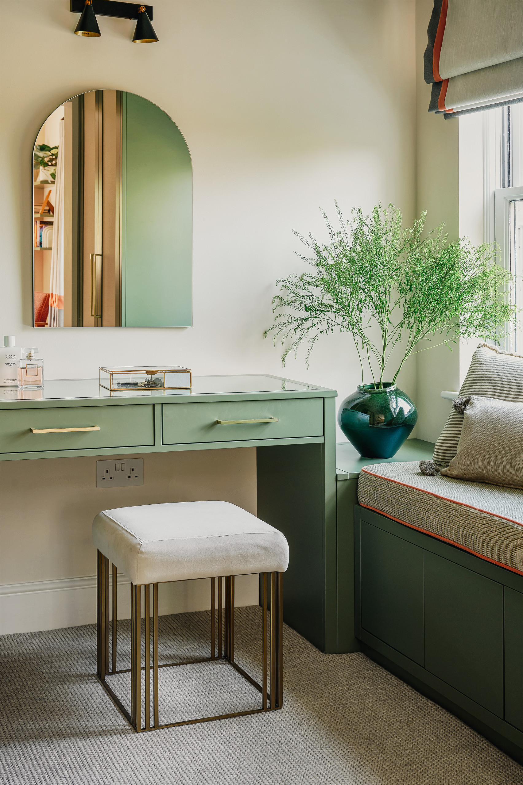 green emerald velvet dress Aubrey Pistachio Green Dressing Table with Drawers  Laura James Ireland