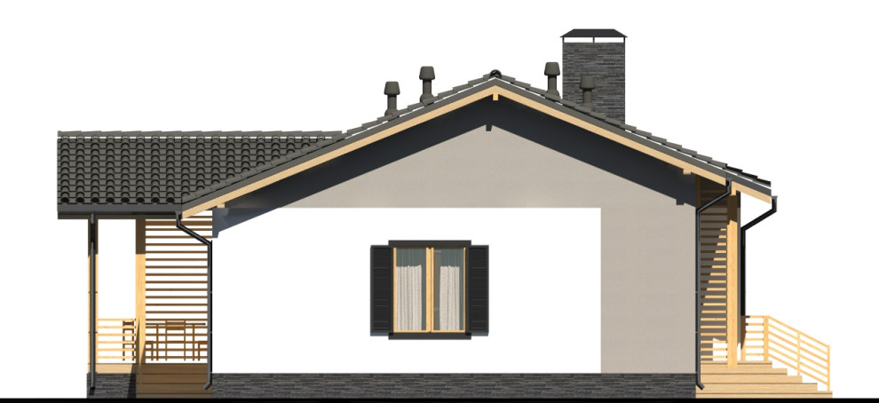 Одноэтажный каркасный дом