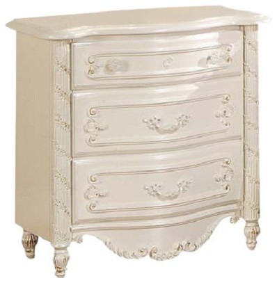 Pearl Nightstand Pearl White With Gold Accent