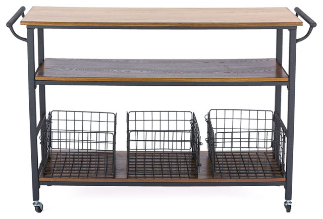 Baxton Studio Lancashire Brown Wood And Metal Kitchen Cart Baxton Studio Lancashire Brown Wood And Metal Kitchen Cart