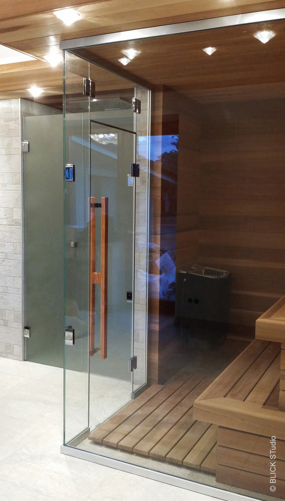 Стеклянное ограждение сауны