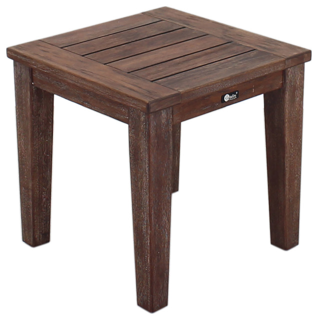 Courtyard Casual Bridgeport II SQ End Table Eucalyptus Wood Knock Down