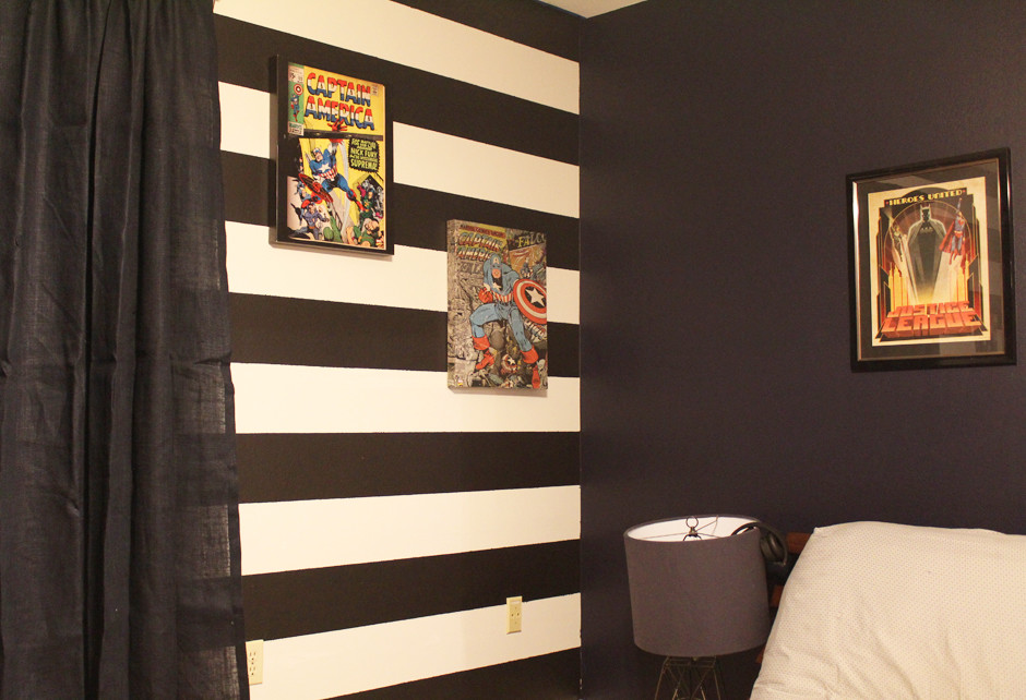 Design ideas for an eclectic teen room in New Orleans with blue walls.