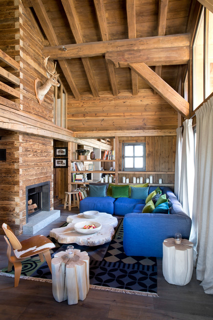 CHALET A VAL D'ISERE rustik-vardagsrum
