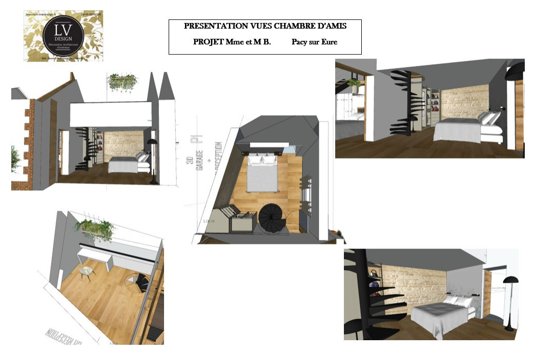 Aménagement de deux espaces chambres de réception dans une maison de campagne