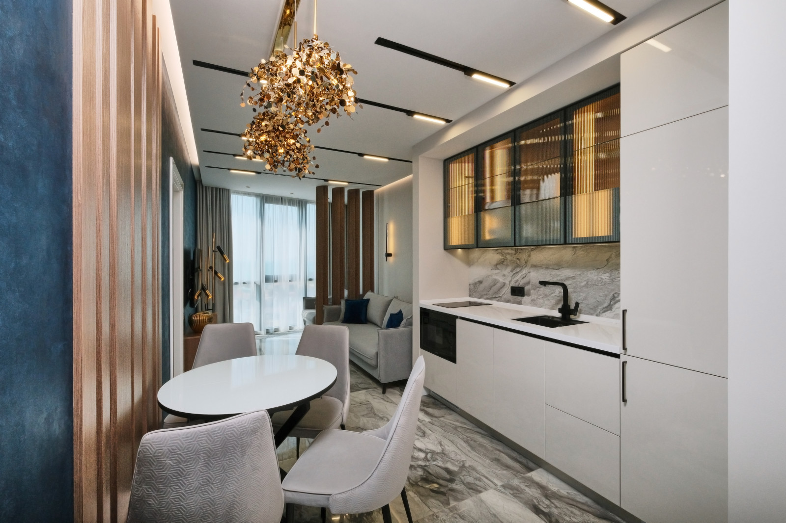 Квартира с акцентами синего ЖК  Морская Симфония