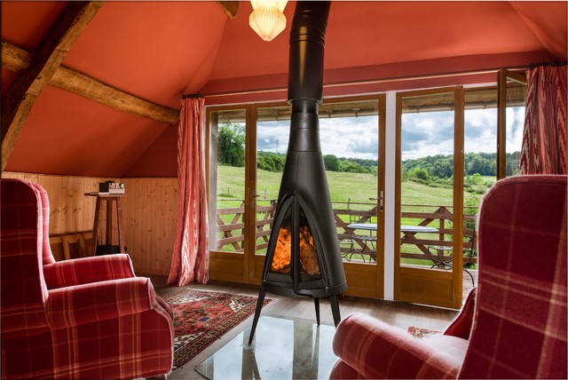 Rancho amerikansk-southwestern-vardagsrum
