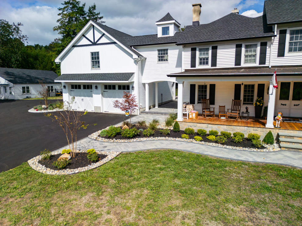 Farmingdale, NJ: Farmhouse Style Front Walkway, Landscape & Patio Area