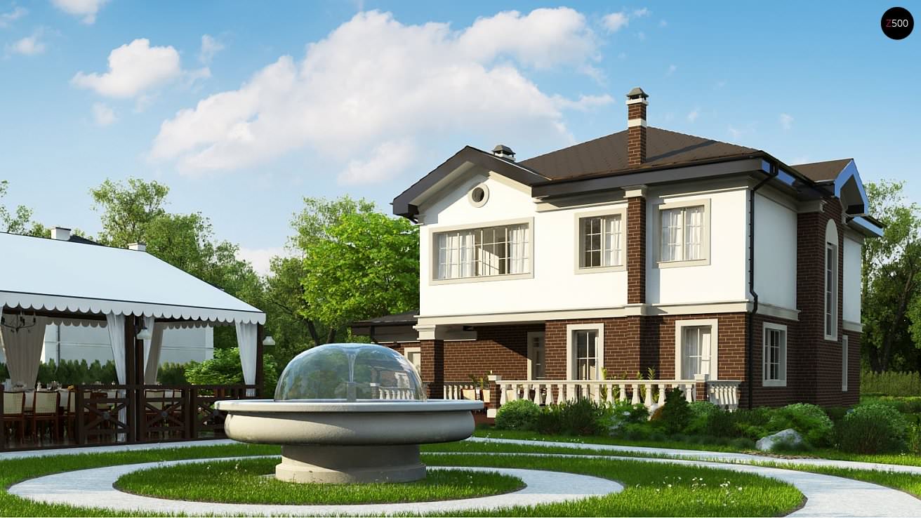 Zz2 Просторный проект двухэтажного дома с удобной планировкой.