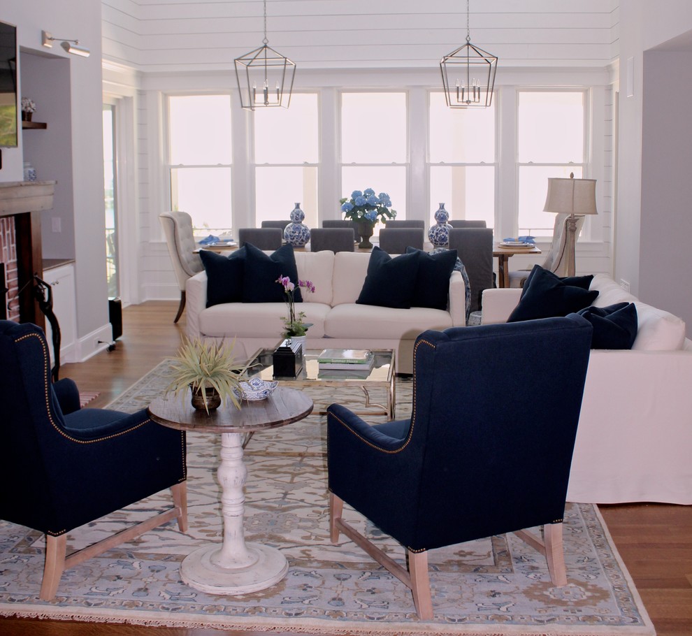 Inspiration for a beach style living room in Charleston.