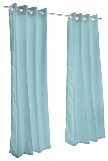 Canvas Glacier Sunbrella Outdoor Single Panel Curtain With Grommets 96