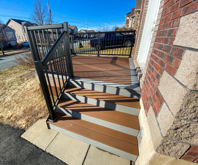 Small Entrance Deck with Black Railings – Nova Scotia, Canada - Terrace ...