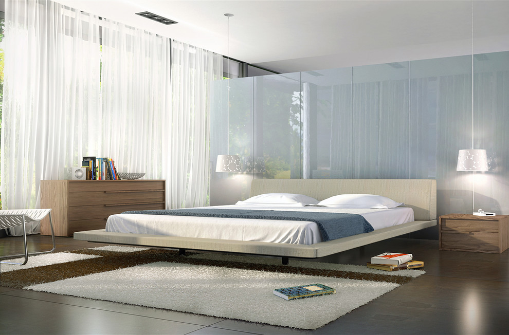 Contemporary bedroom in Orange County.