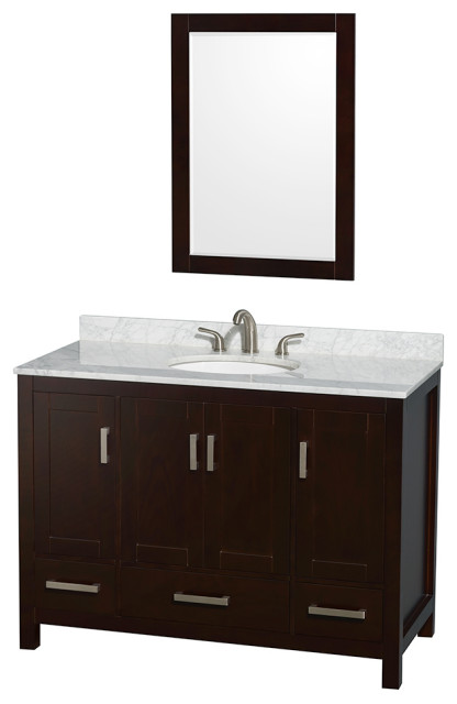 Wyndham WCS141448S.UNOM24 48 Inch Bath Vanity with Oval Sink and Mirror ...