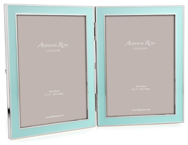 Addison Ross Double Light Blue Enamel Picture Frame 5x7