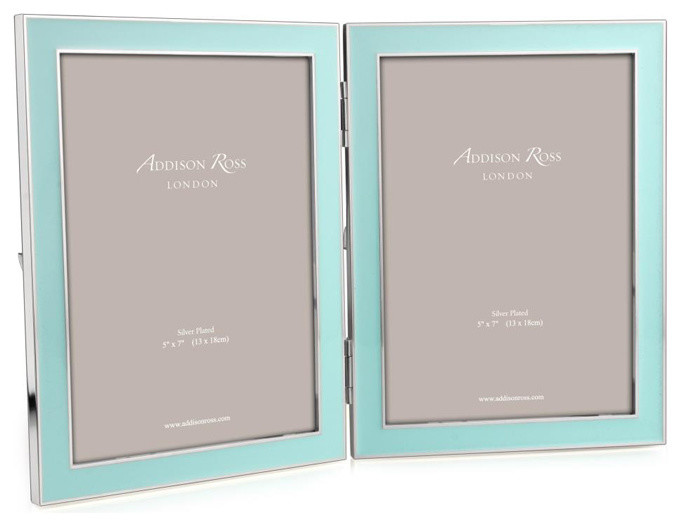 Addison Ross Double Light Blue Enamel Picture Frame, 5x7 Contemporary