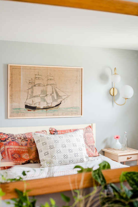 This is an example of an eclectic bedroom in Portland Maine.