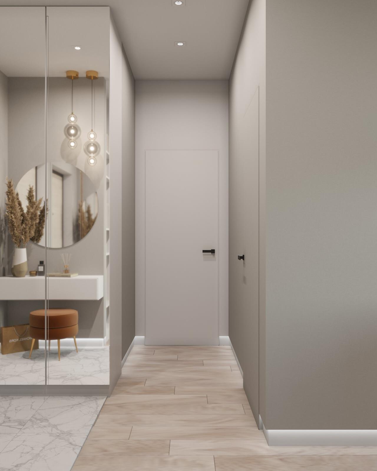 современная двушка в светлых тонах