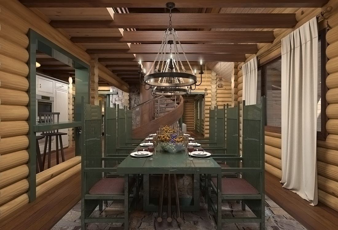 Интерьер деревянного дома