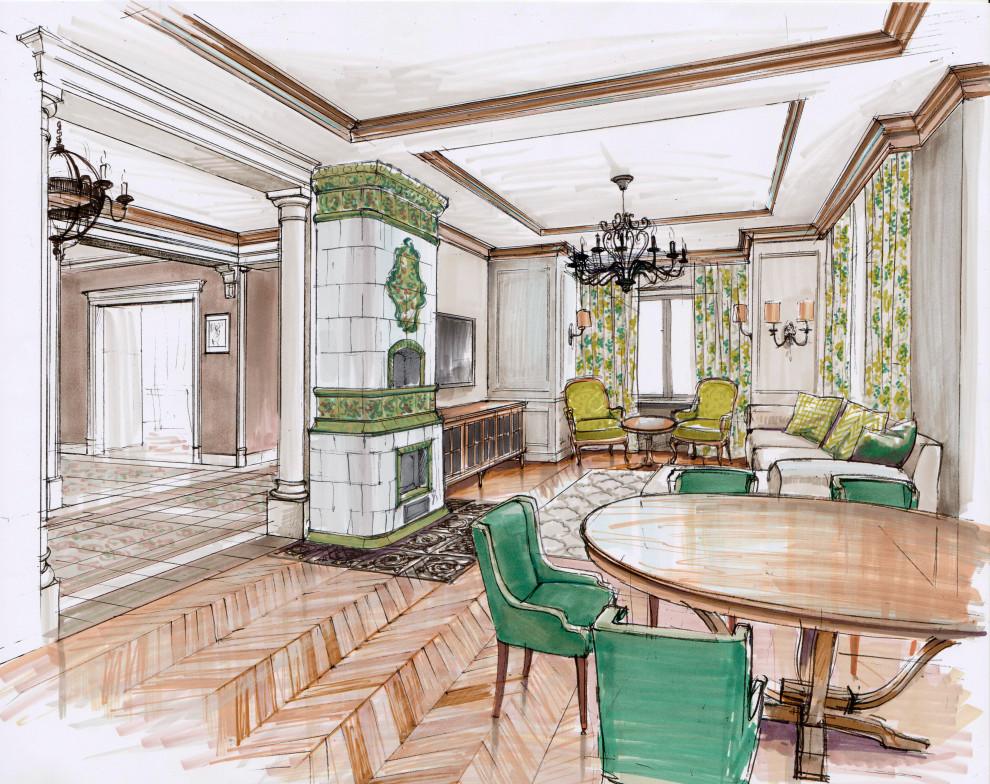 Гостиная на первом этаже