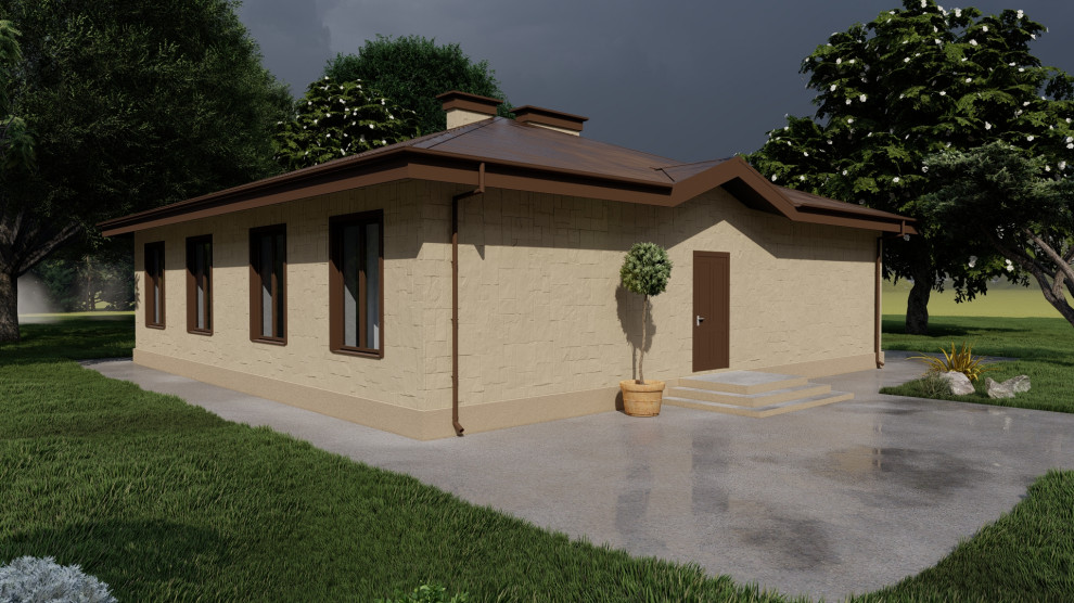 Индивидуальный одноэтажный дом на две семьи