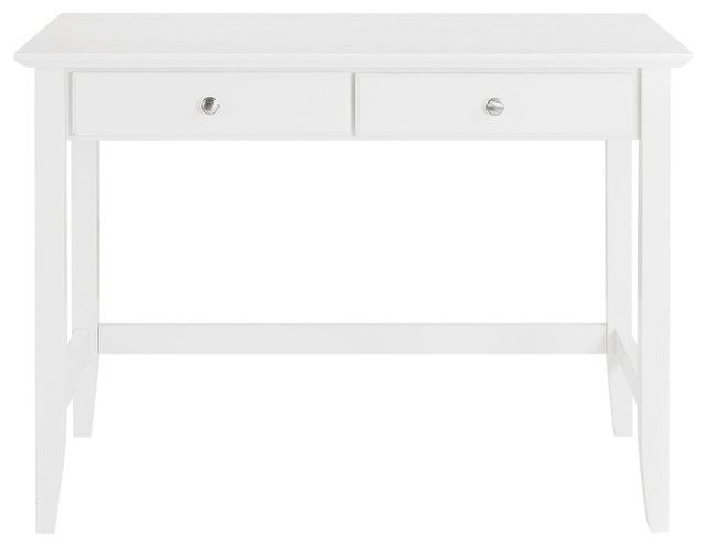 Campbell Writing Desk White Finish Transitional Desks And